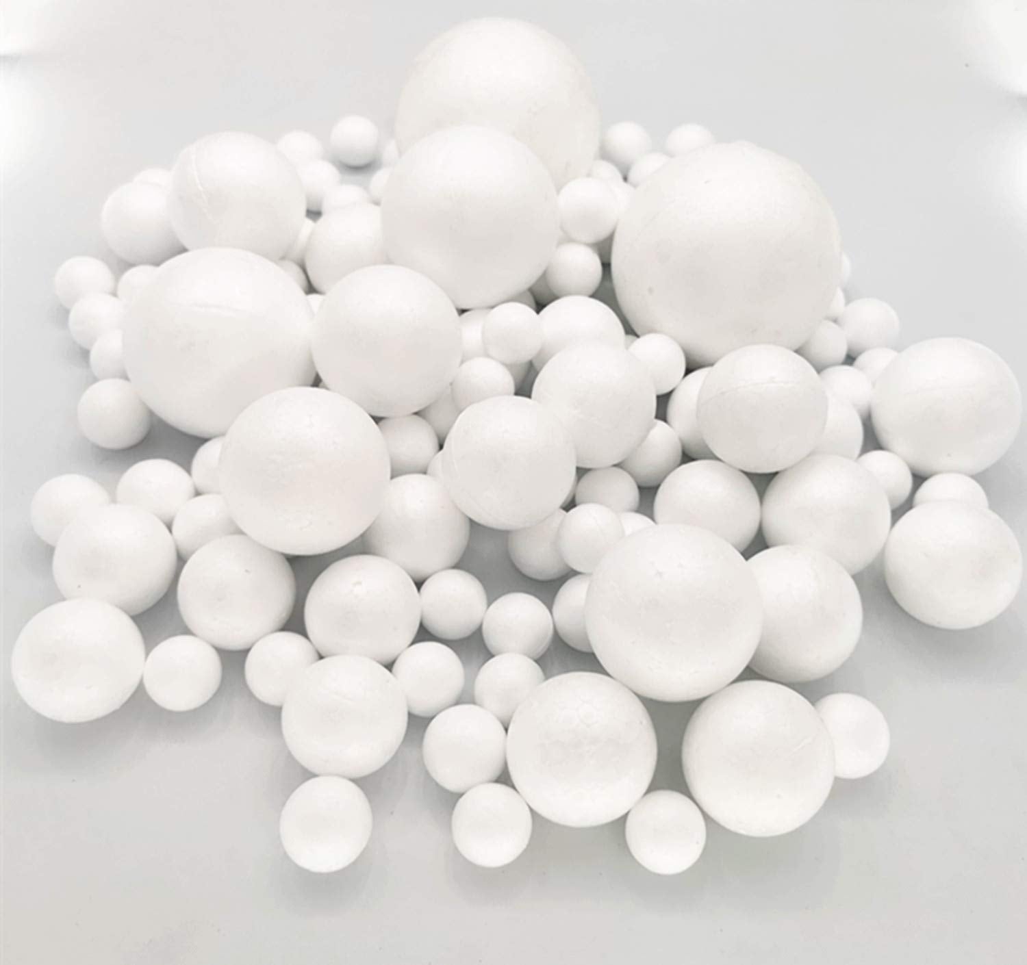 129 Pack Craft Foam Balls, 7 Sizes Including 1-4 Inches, White Polystyrene Smooth Round Balls, Foam Balls for Arts and Crafts, DIY Craft for Home, Supplies School Craft Project and Holiday Party