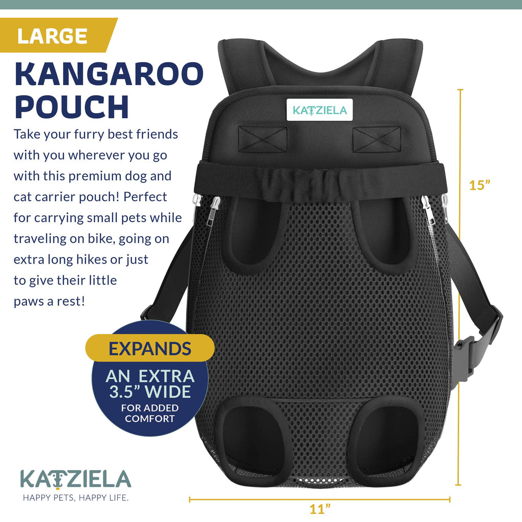 Katziela Kangaroo Pouch Pet Carrier with Breathable Mesh