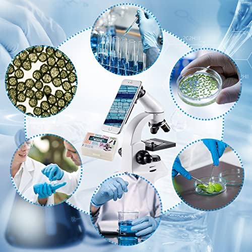 100X-2000X Microscope for Adults, Professional Biological Optical Microscopes with Prepared Slides School Home Lab Education Gifts for Kids Students Beginners