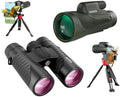 12x42 HD Binocular(1pack) and 12x56 HD Monocular(1pack) with Universal Phone Adapter - High Power with Super Bright and Large for Bird Watching Hunting Outdoor Sports Travel
