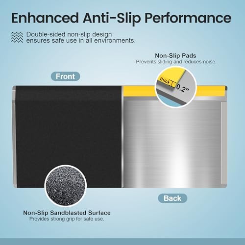 15.4" L x 32" W Threshold Ramp for Doorways, Portable, Anti-Slip Ramps for Wheelchairs for Home, 700 LBS Load Capacity, Aluminum Door Ramp and Curb Ramp for Scooters, Power Chairs, Walkers