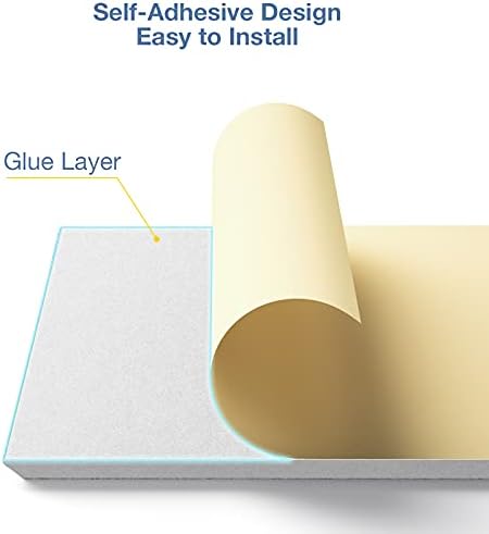 12 Pack Self-Adhesive Acoustic Panels, 12" X 12" X 0.4" High-Density Polyester Sound Proof Panels for Walls, Soundproof Wall Panels for Home & Office (White)