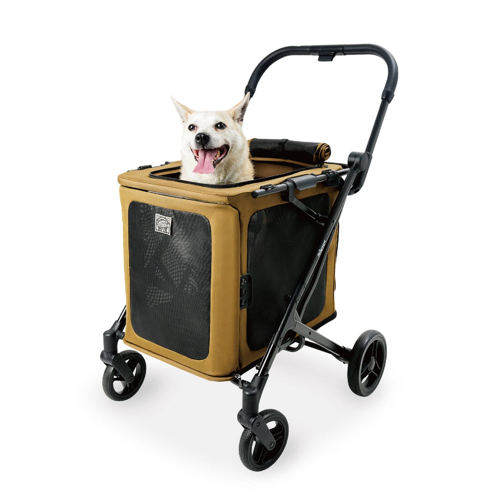 Ibiyaya BigBuddy Pet Stroller and Crate Combo, 2-in-1 Collapsible Medium-to-Large Pet Wagon for Cats and Dogs