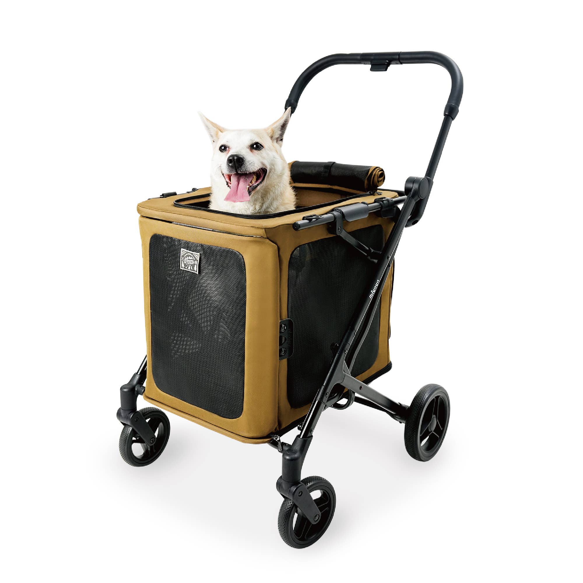 Ibiyaya BigBuddy Pet Stroller and Crate Combo, 2-in-1 Collapsible Medium-to-Large Pet Wagon for Cats and Dogs