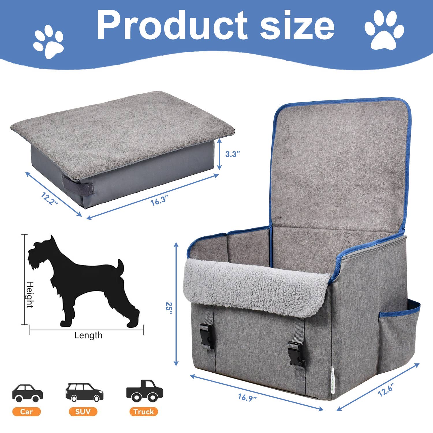 Jespet Car Seat for Small or Medium Dogs