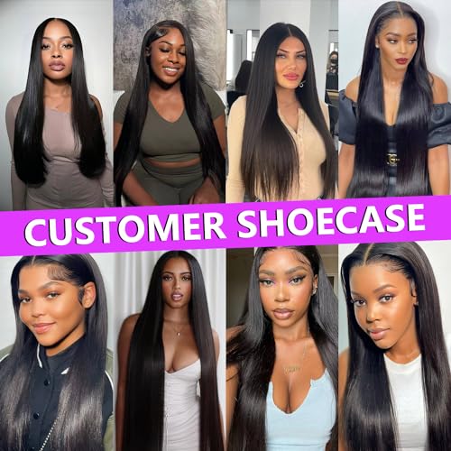 12A Human Hair Bundles 28 30 32 Inch Straight Bundles Human Hair 100% Unprocessed Brazilian Virgin Weave 3 Bundles Deals Thick & Tangle Free…