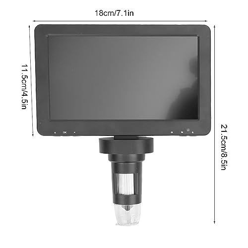 1080P Digital Jewelry Microscope - 7 Inch FHD LCD Display, 2000x Magnification Zoom, Soldering Microscope for Biological Observation and Watch Repair, 12MP Camera, LED Lights