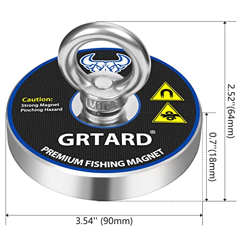 1000lbs Fishing Magnet Kit with Case, 3.54inch Diameter Magnet Fishing Combined Strong Pulling Force Premium Fishing Magnet for Magnetic Fishing and Heavy Duty Use