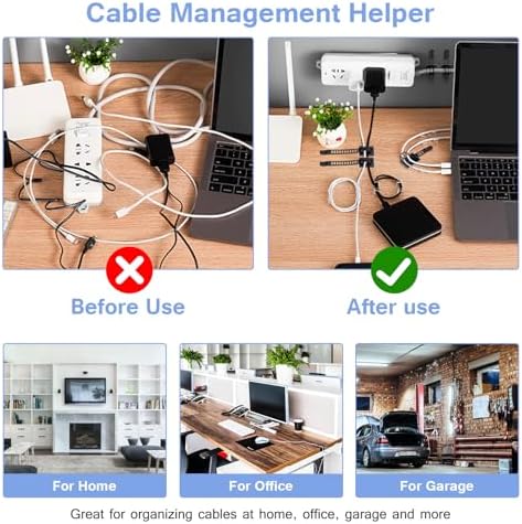 100PCS Adhesive Cable Ties Cable Clips, Self-adhesive Nylon Cable Straps, Adhesive Cable Management Clips for Wire Management (Black-Adhesive Cable Ties)