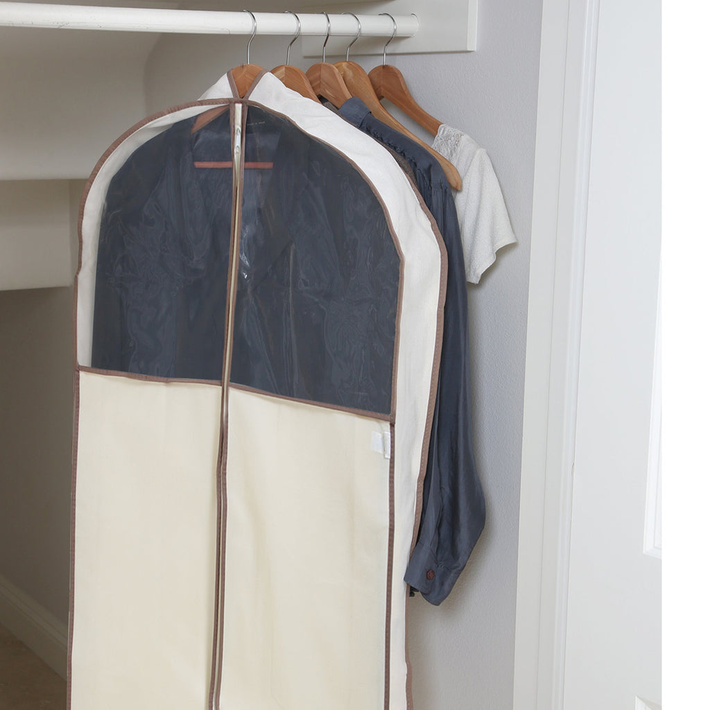 Gusseted Dress Garment Bag with Zipper and Clear Window