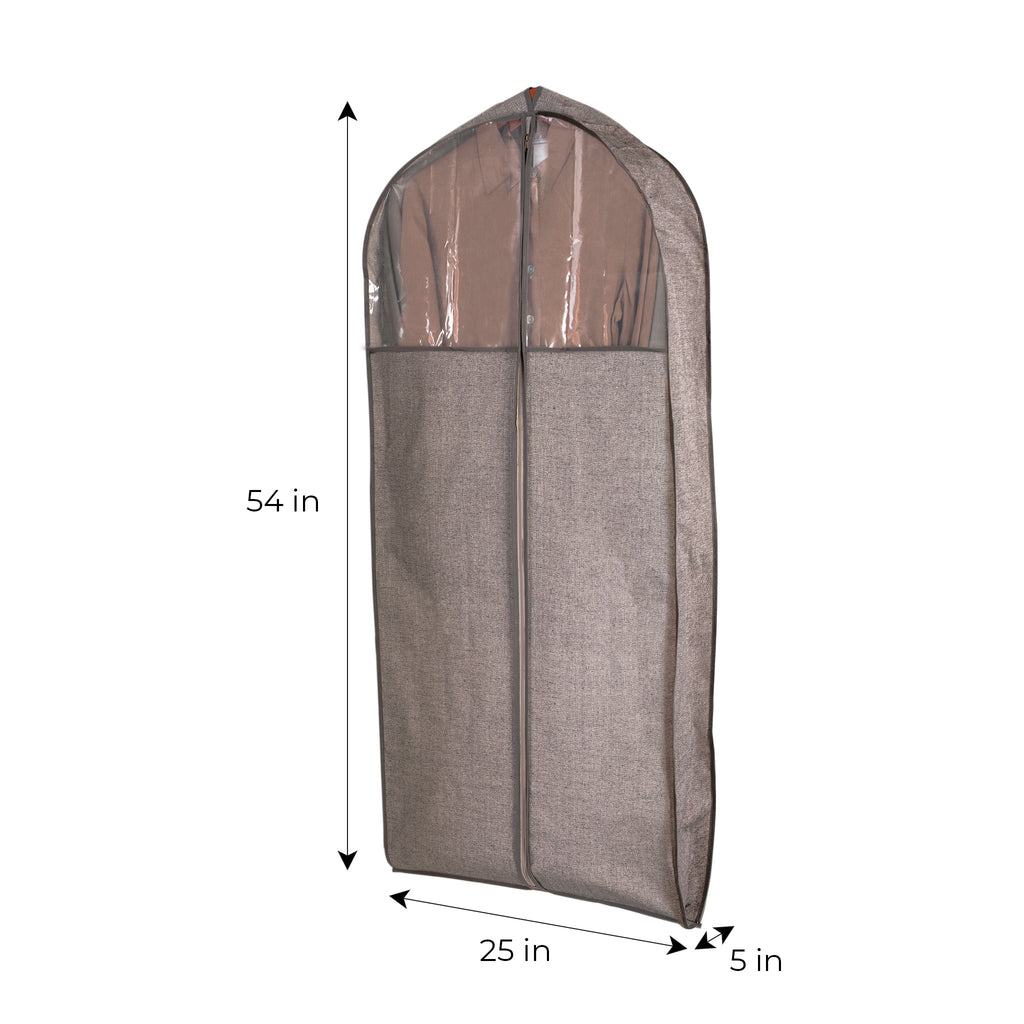 Gusseted Dress Garment Bag with Zipper and Clear Window