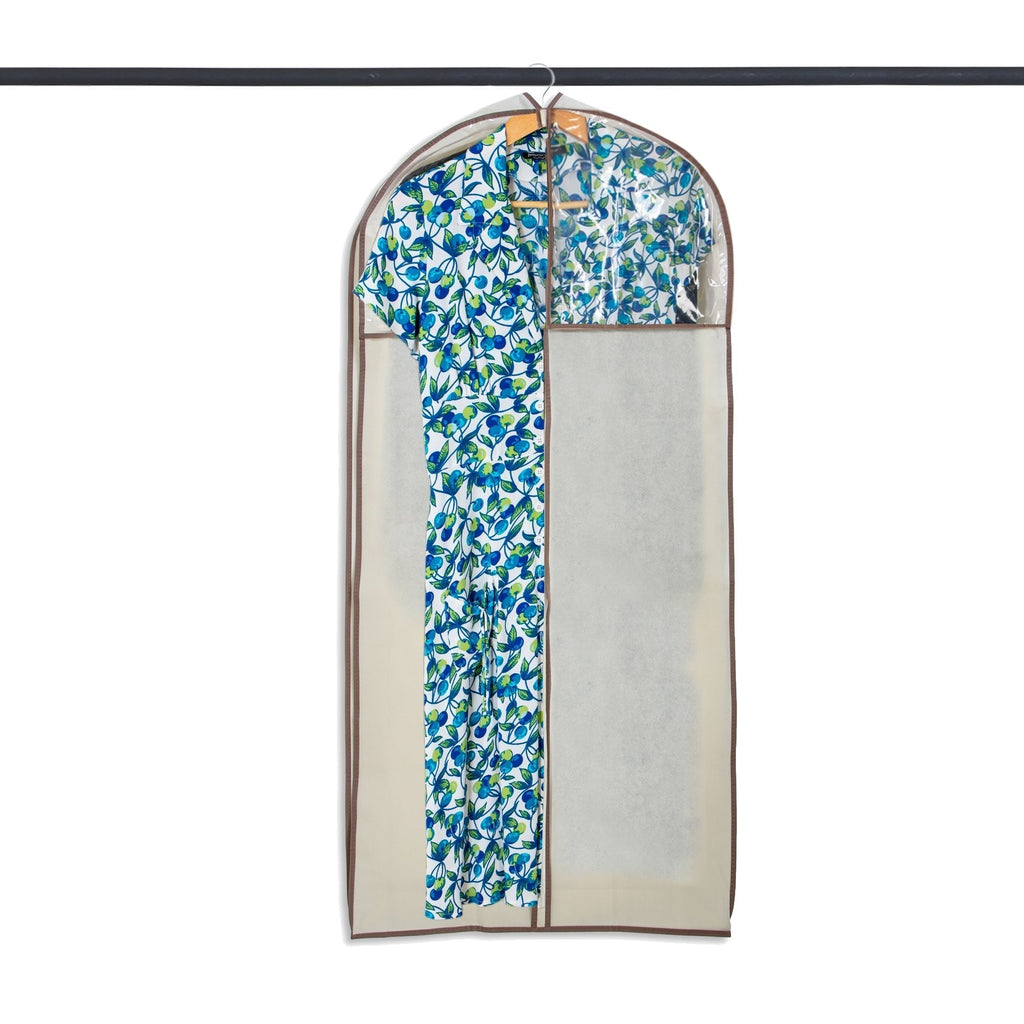 Gusseted Dress Garment Bag with Zipper and Clear Window