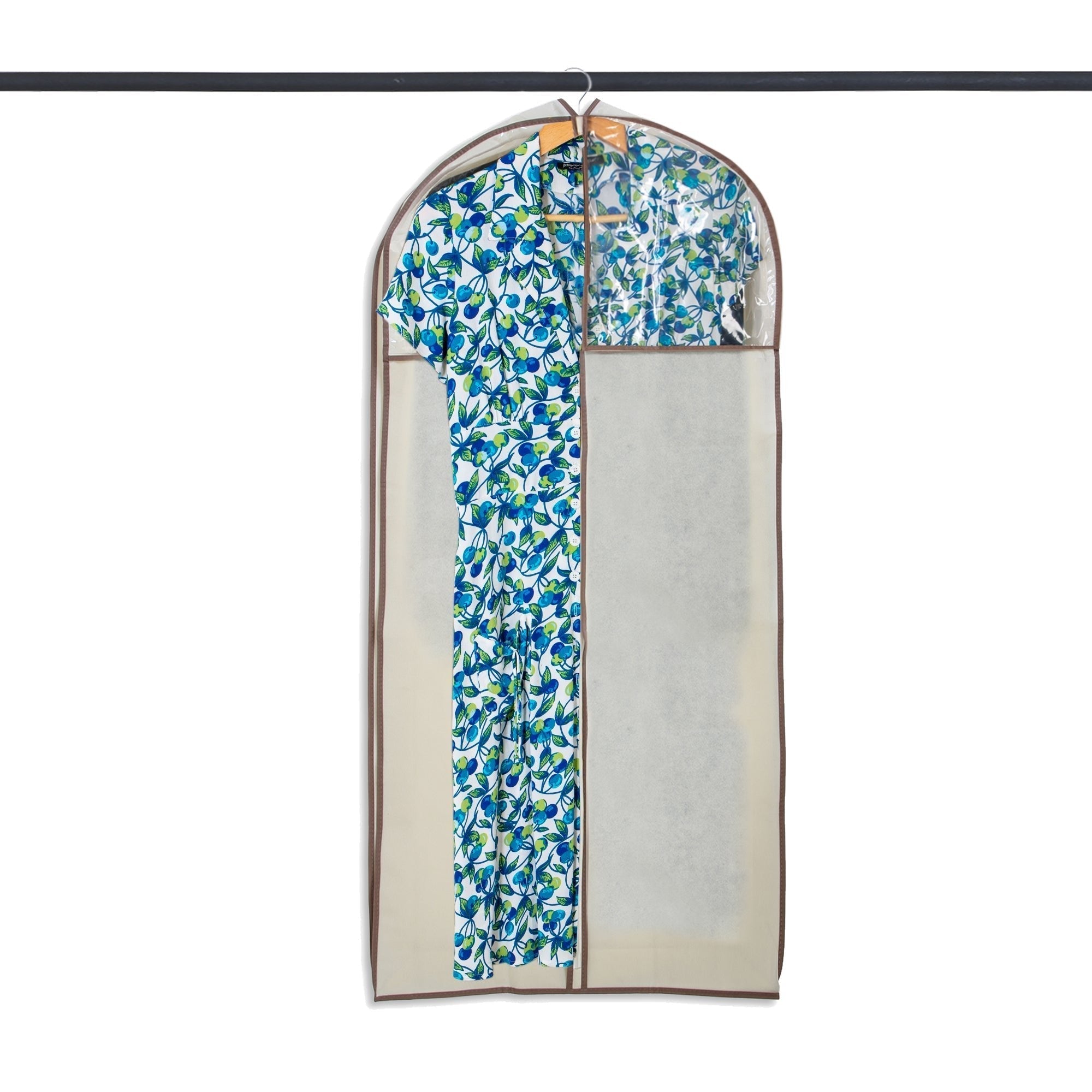 Gusseted Dress Garment Bag with Zipper and Clear Window