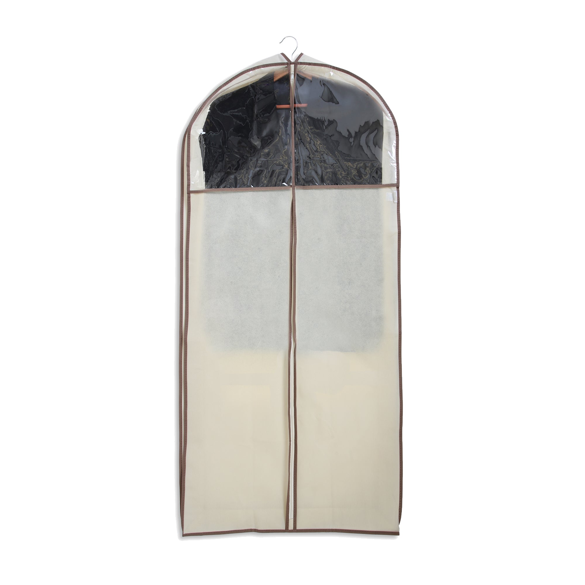 Gusseted Dress Garment Bag with Zipper and Clear Window
