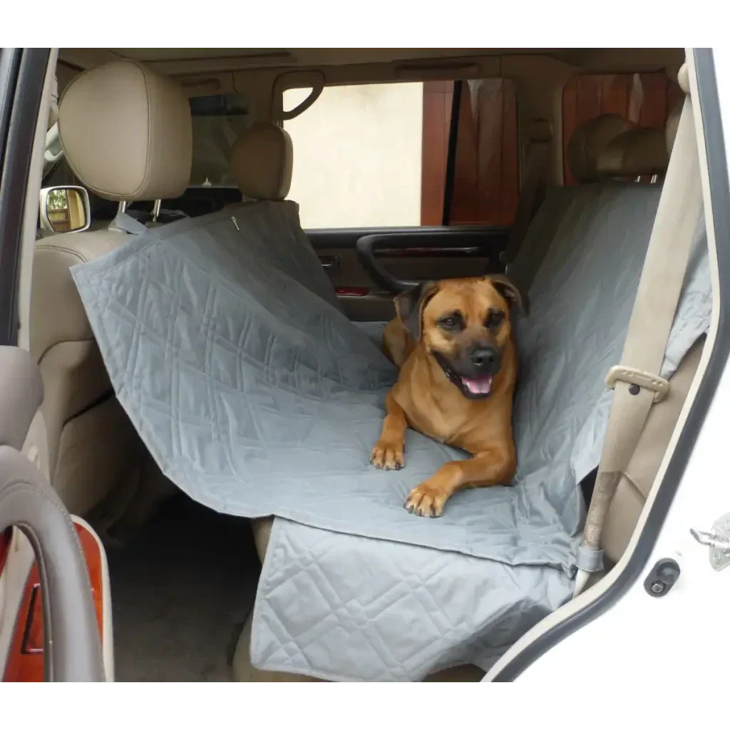 Formosa Covers Car Seat Hammock Cover with Non-Slip Fabric for Dogs and Pets Grey
