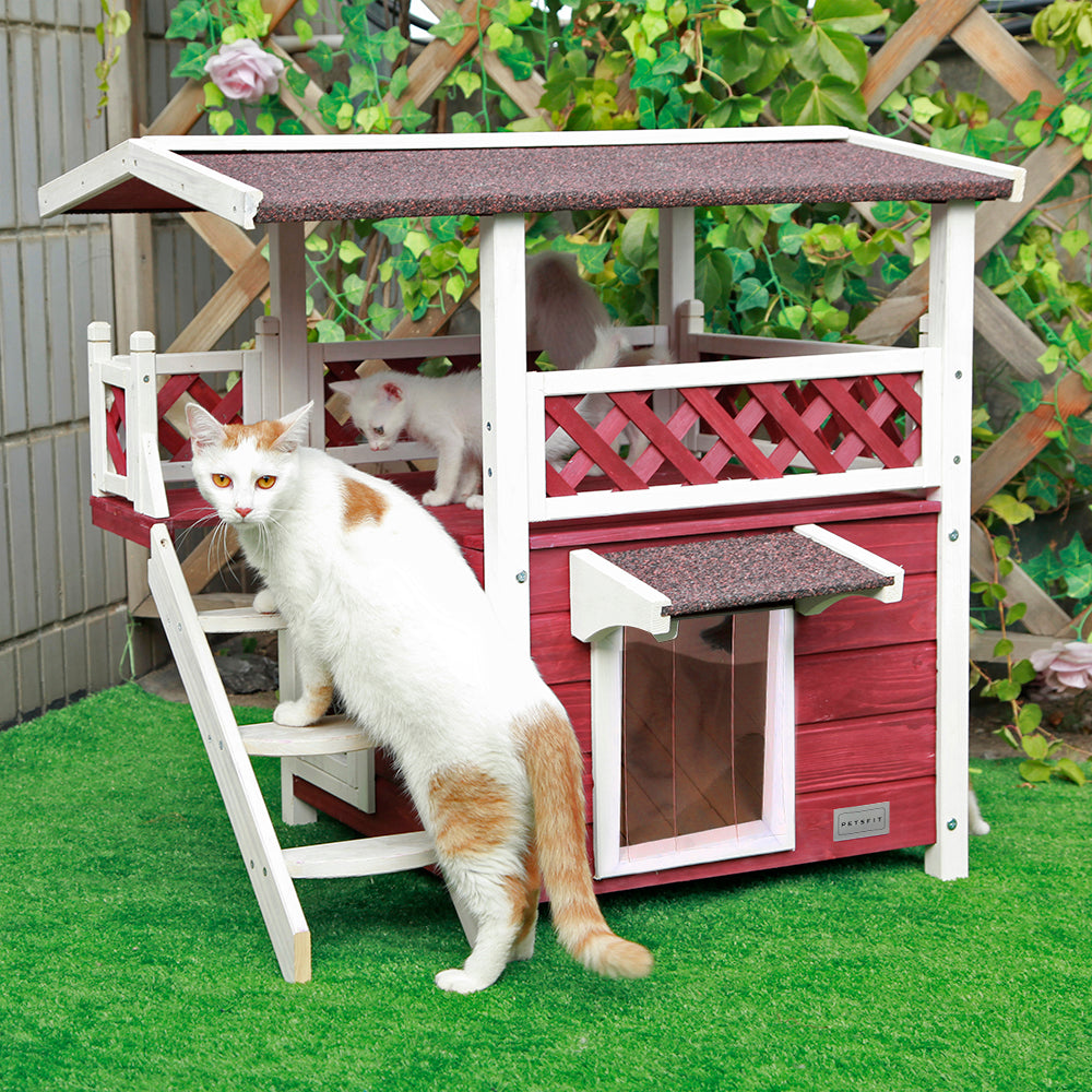 PETSFIT Cat House for Outdoor Feral Cat Shelter