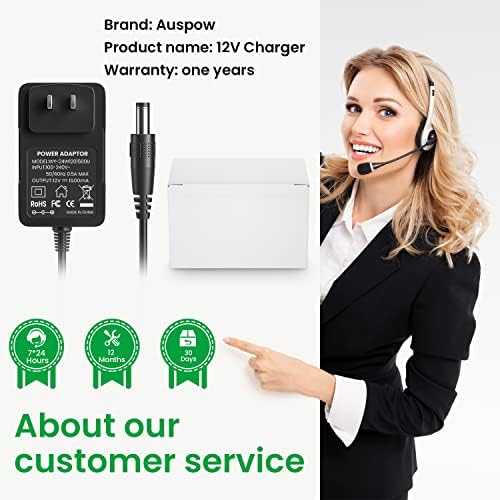12V 1.5A Power Adapter for Yamaha PA130 PA150, 12V 1.5A Power Supply for Yamaha PSR YPG YPT DGX DD EZ Series Keyboard (9.8 Ft Long Cord)