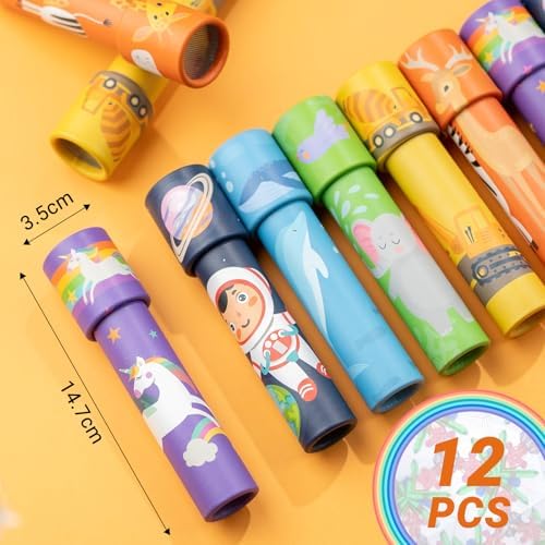 12PCS Classic Kaleidoscope - Return Gifts for Kids Birthday, Retro Educational Kaleidoscopes Toy, Party Favor, Gift Bag Filler, School Carnival Prize and Stocking Fillers