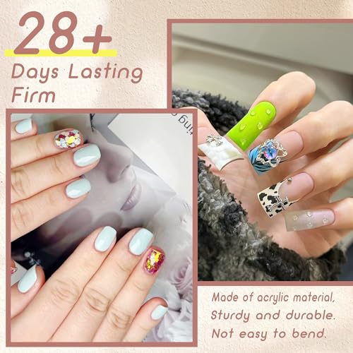 1000PCS Nail Tips Short Square French Duck Nail Tips Soft Clear False Nails Y2K Duck Feet Style Half Cover for Acrylic Nails Kit 10 Sizes 2 Shapes-Shape for Salon Home DIY Gifts