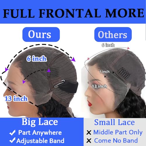 13x6 Deep Wave Lace Front Wigs Human Hair 18 Inch HD Transparent Lace Frontal Wigs Human Hair Deep Wave Wigs For Women 200 Density Deep Curly Human Hair Wigs Pre Plucked With Baby Hair