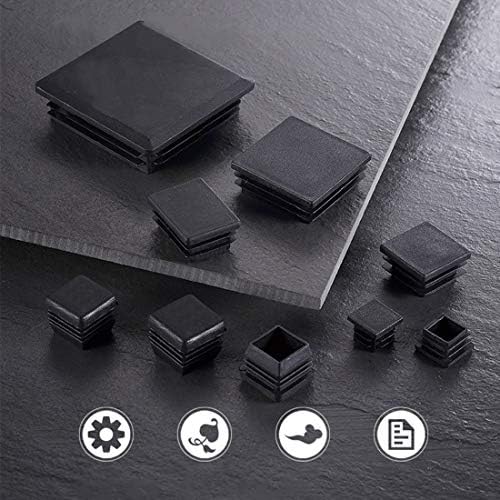 12Pack 75mm (3 Inch) Square Plastic Plug, Square Tubing End Caps, Tubing Post End Cap for Square Tubing/Black Plastic Square Plugs