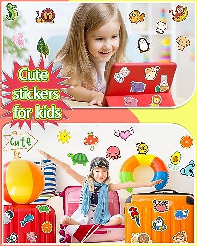 1200 Pcs Stickers for Kids, Cute Water Bottle Stickers for Teens, Kawaii Vinyl Phone Laptop Skateboard Animal Waterproof Stickers, Bulk Aesthetic Sticker Packs for Boys Girls Teacher