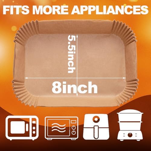 150PCS Air Fryer Liners Disposable Paper Liners for Ninja Dual Air Fryer Parchment Paper Rectangular for Microwave Oven 8 x 5.5inch