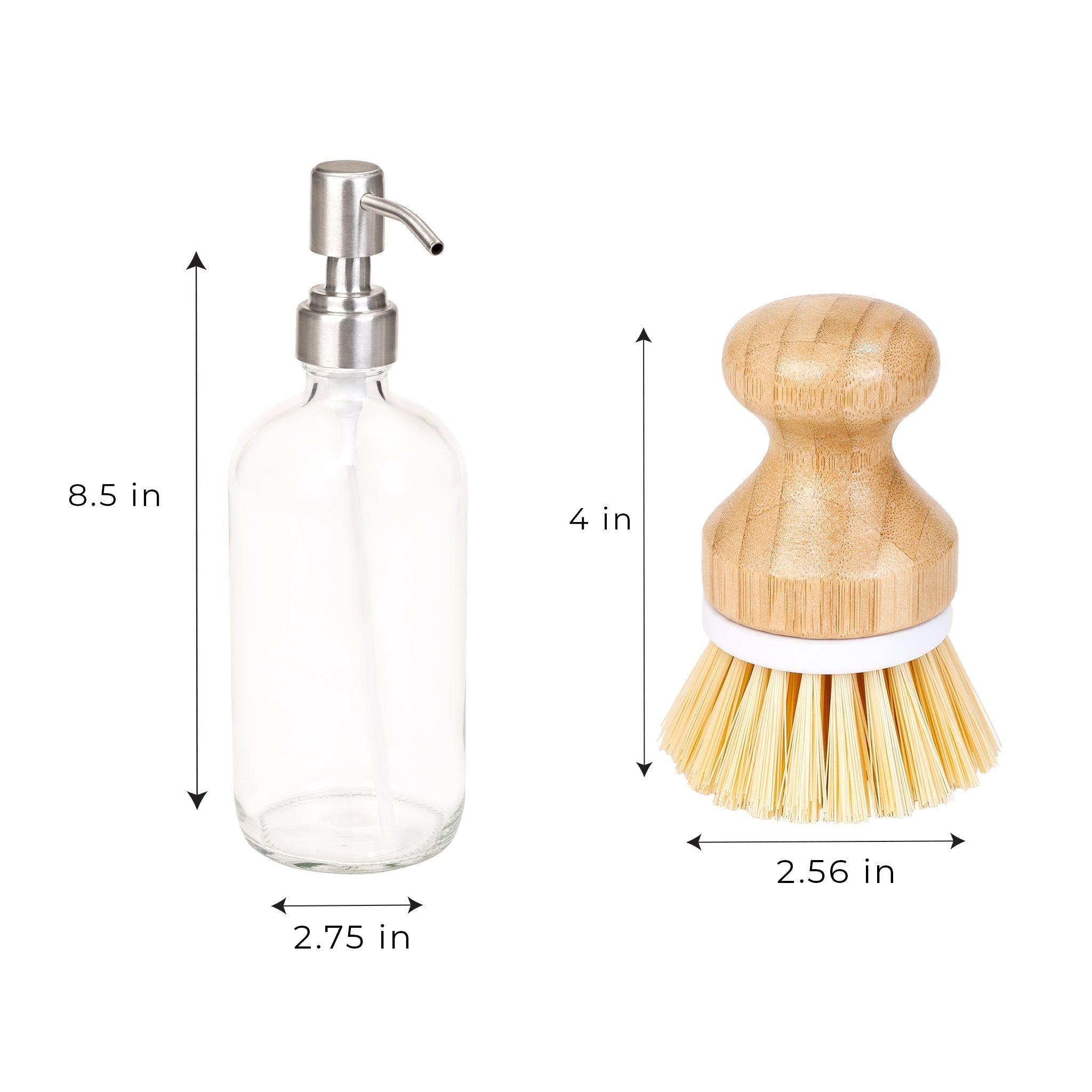 Brush & Soap Dispenser Set – Ceramic Tray & Cup