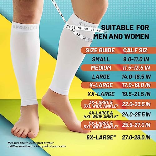 15-20mmHg 1 Pair Men and Women Wide Calf Sleeve Brace Compression Socks for Leg Support, Pain Relief