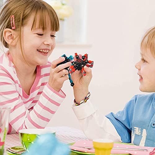 12 Pack Funny Sensory Fidget Toys,Deformable Chain DIY Robot Spinners Fingertip Stress Relief Gyro Toy Birthday Gifts Goodie Bag Easter Basket Stuffers Classroom Prizes Party Favors for Kids Adults
