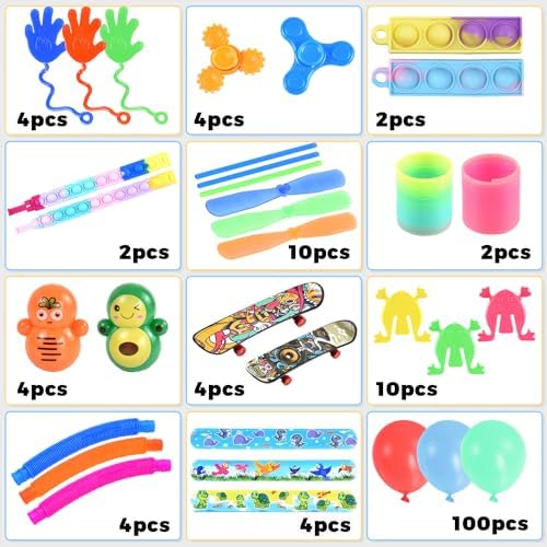 150 pcs Party Favors for Kids, Pinata Stuffers Goodie Bags Fillers for Kids Birthday Party Treasure Box Prize Box Toys for Kids Classroom Assortment Party Toys Fidget Party Favors Bulk