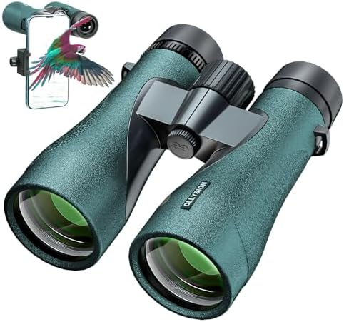 12X50 UHD Binoculars for Adults High Powered with Phone Adapter, Super Bright IPX7 Waterproof Binoculars with BAK4 Prisms, Professional Binoculars for Hunting Bird Watching Stargazing Safari Travel