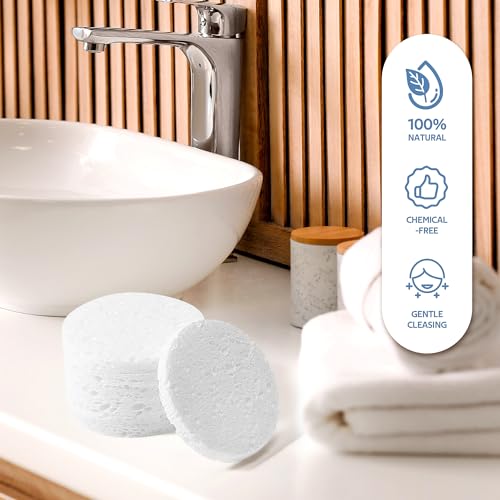 100PCS Compressed Facial Sponges, Cleansing, for Personal Spa Esthetician Use, White