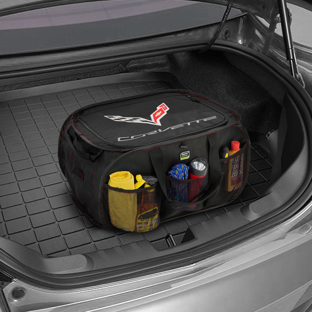 Chevrolet Pop Up Trunk Organizer with Easy Carry Handles, Side Pockets, and Zipper Top
