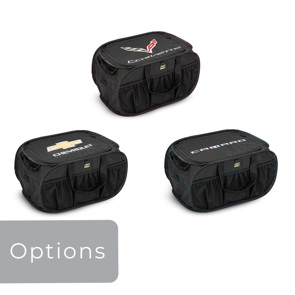 Chevrolet Pop Up Trunk Organizer with Easy Carry Handles, Side Pockets, and Zipper Top