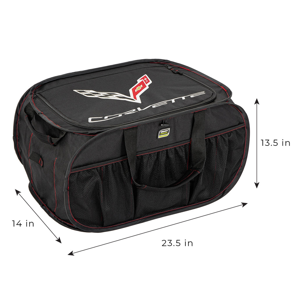 Chevrolet Pop Up Trunk Organizer with Easy Carry Handles, Side Pockets, and Zipper Top