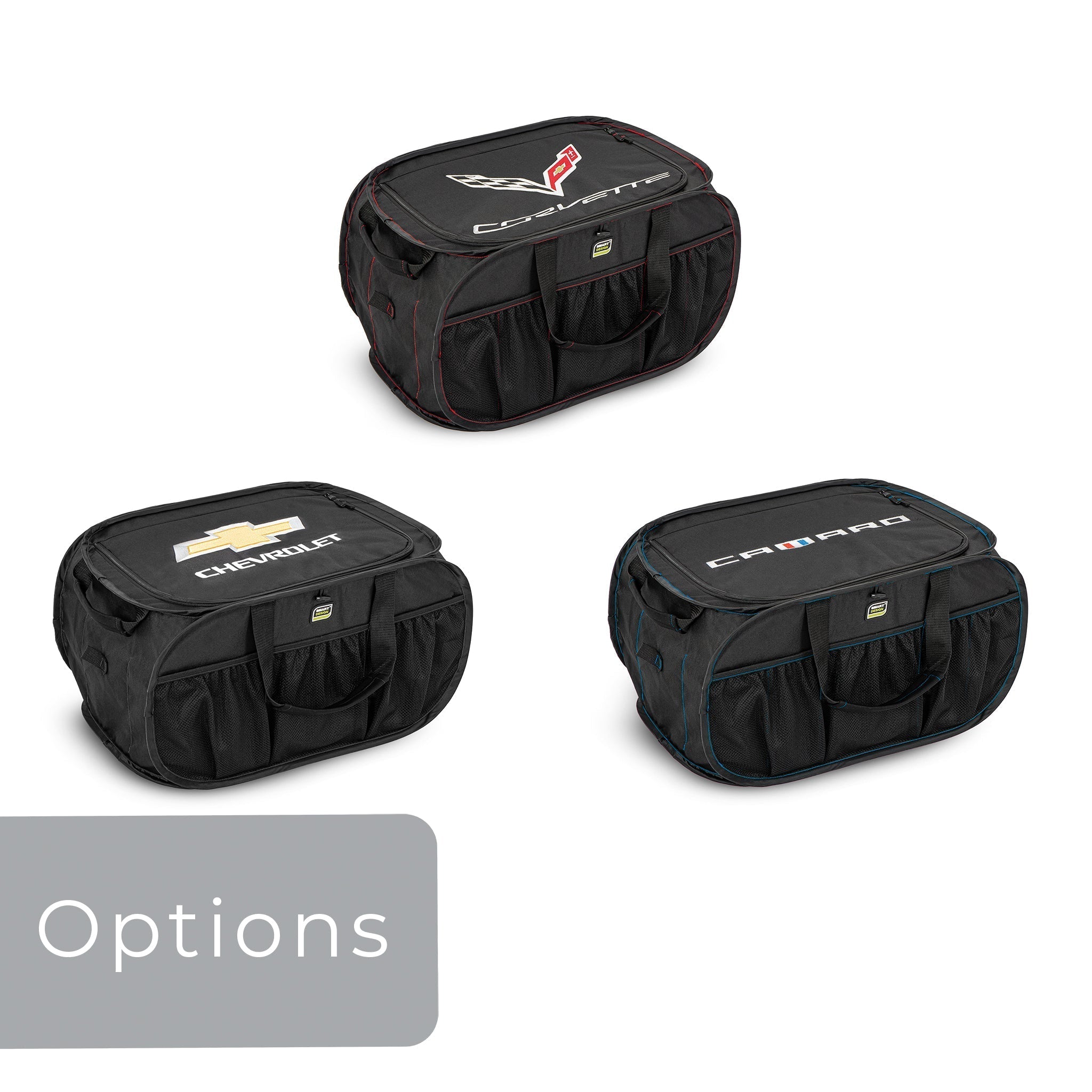 Chevrolet Pop Up Trunk Organizer with Easy Carry Handles, Side Pockets, and Zipper Top