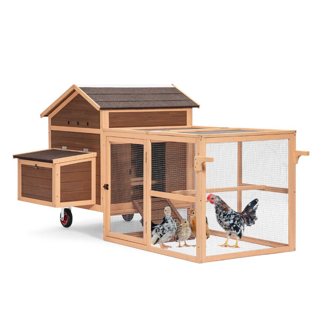PETSFIT Chicken Coop With Run Tractor 81" Hen House