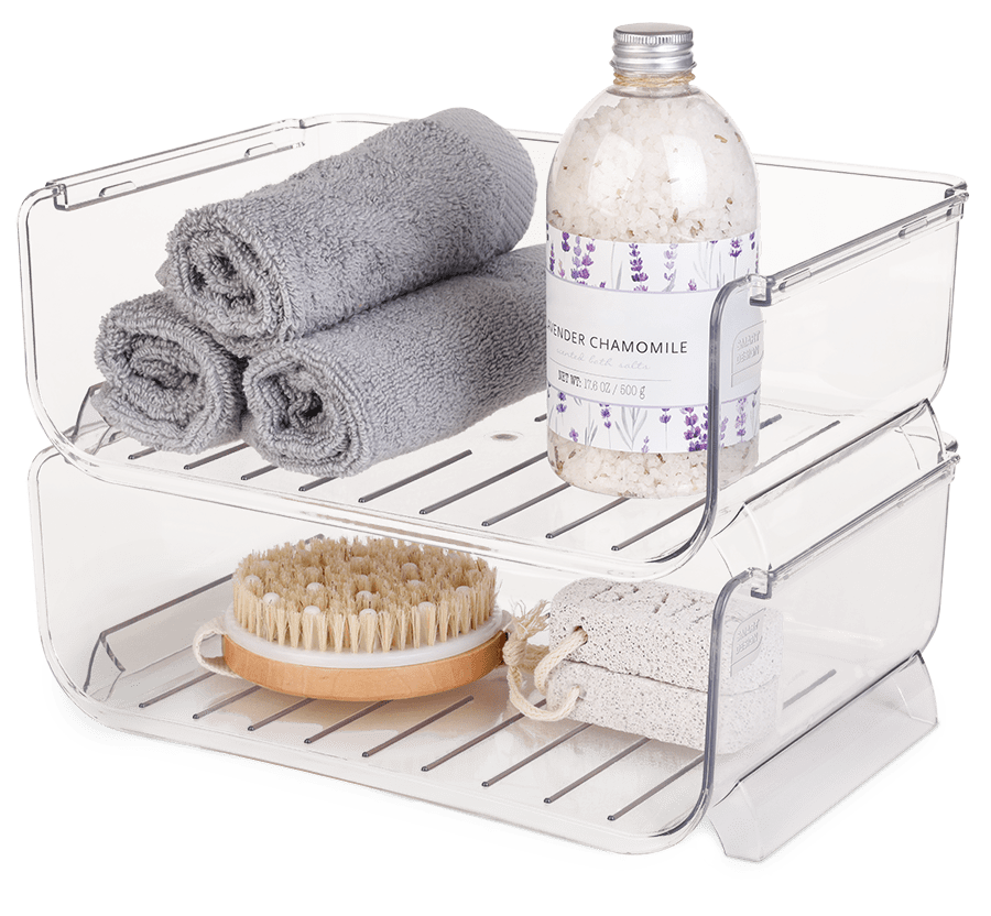 Clear Stackable Bottle Organizer – 2 Pack