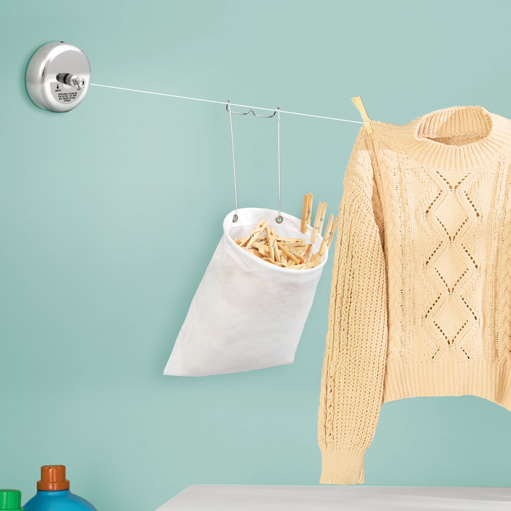Clothespin Bag with Hanging Steel Hook