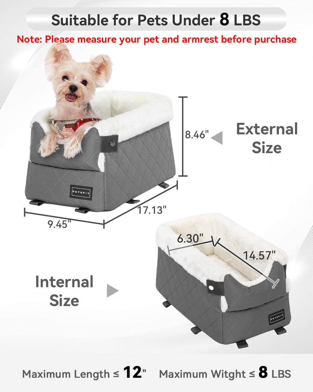 PETSFIT Consoler Seats For Dogs  Up to 8 Lbs