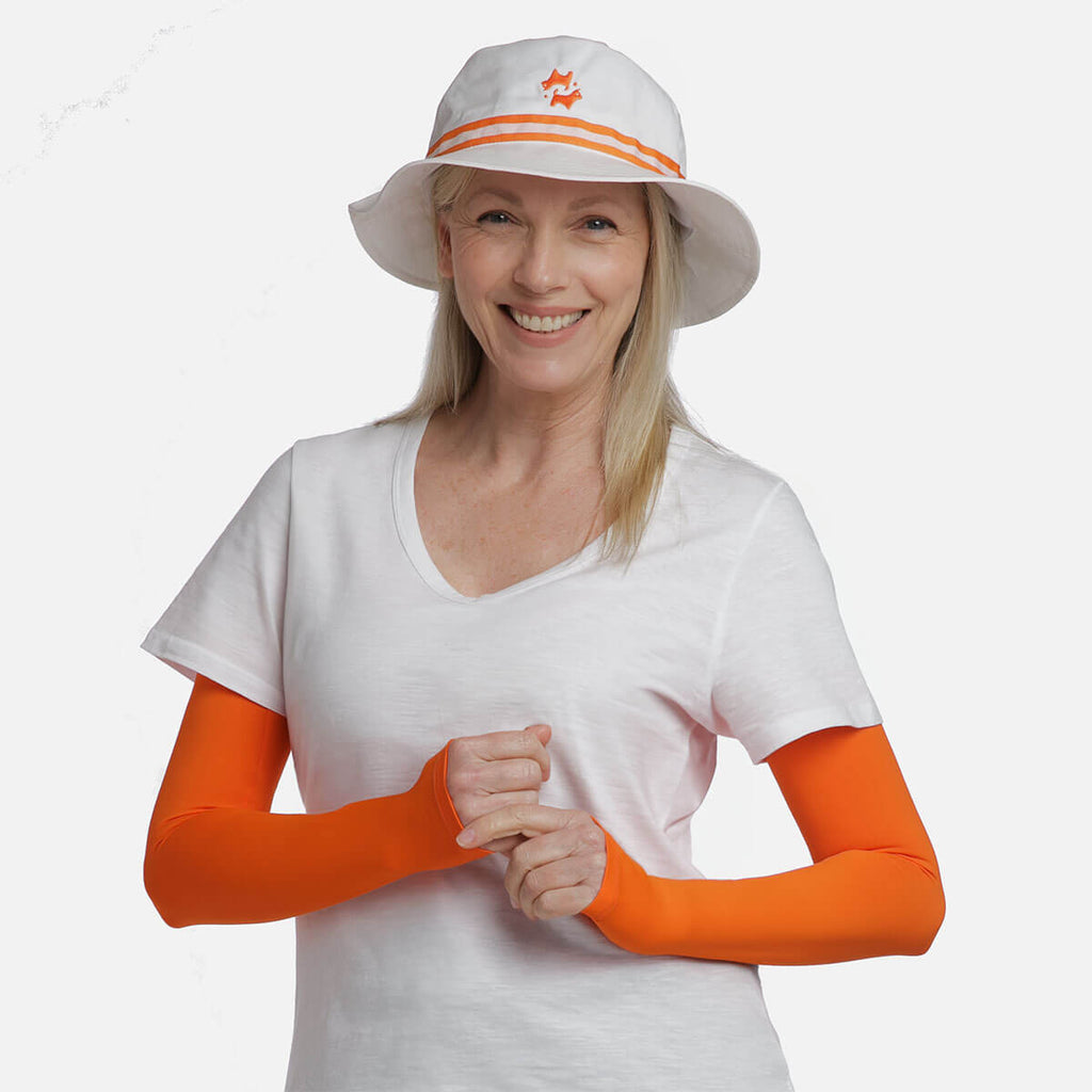 Orange Arm Sleeves with thumbhole