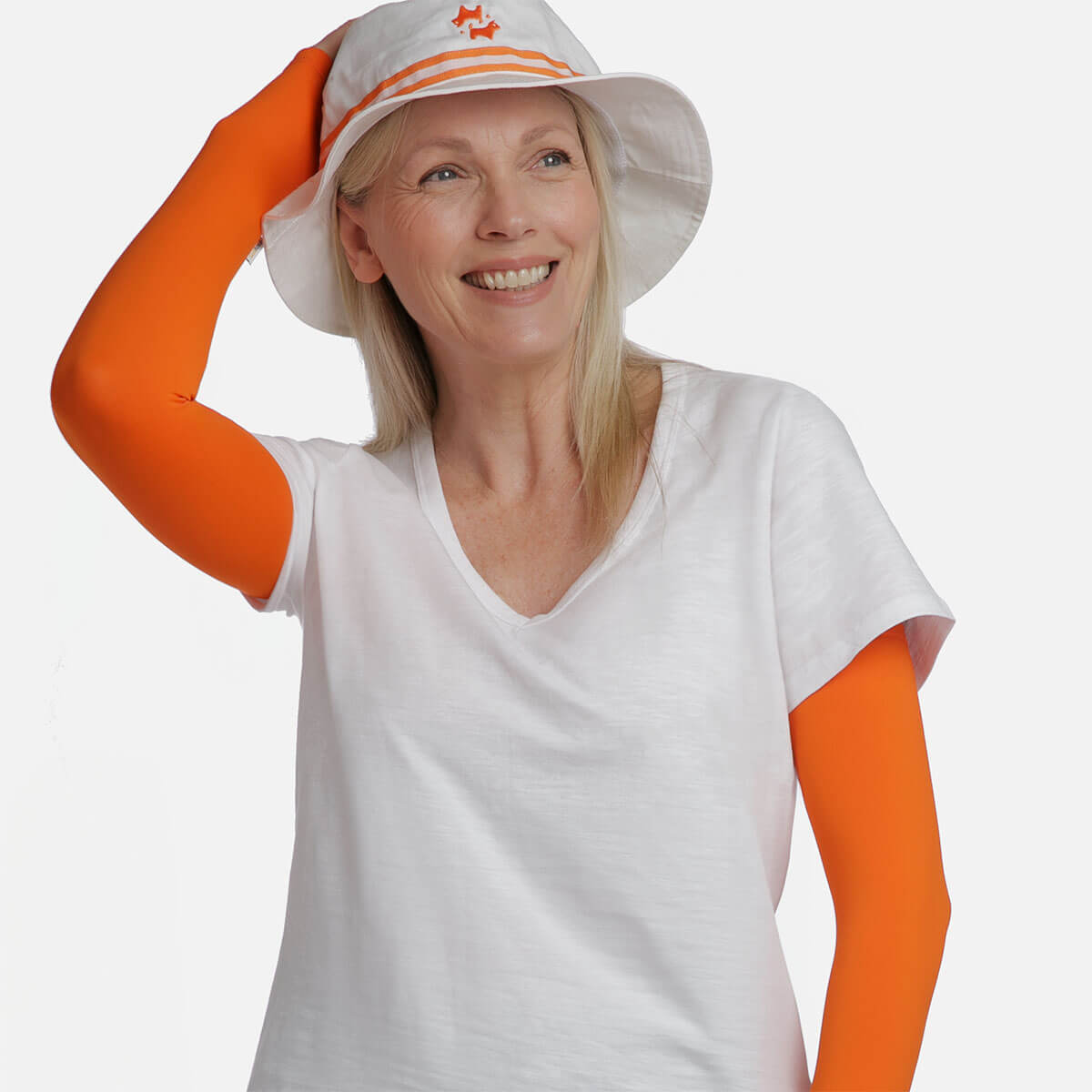 Orange Arm Sleeves with thumbhole
