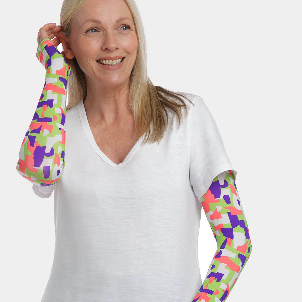 Geo Pattern Arm Sleeves with Thumbhole - Adult