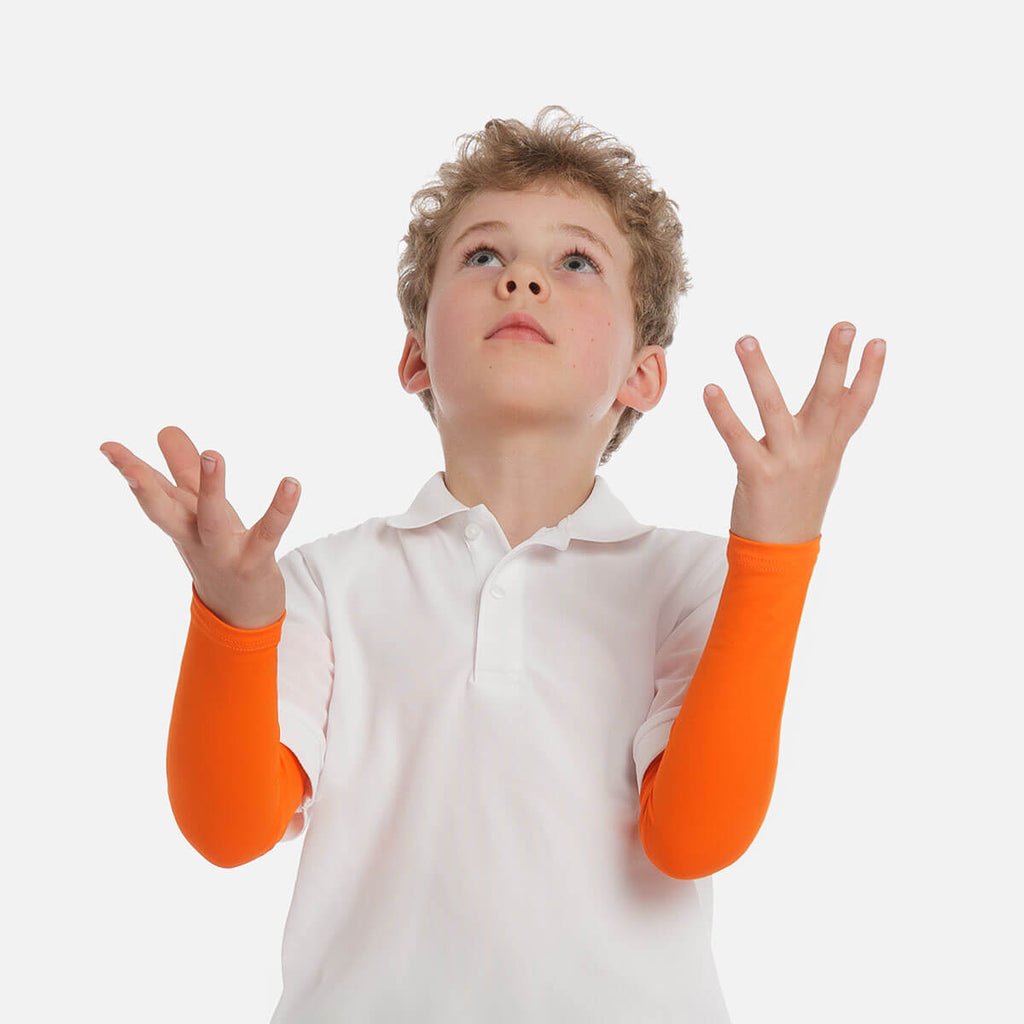 Crazy Orange  Kids Arm Sleeves
