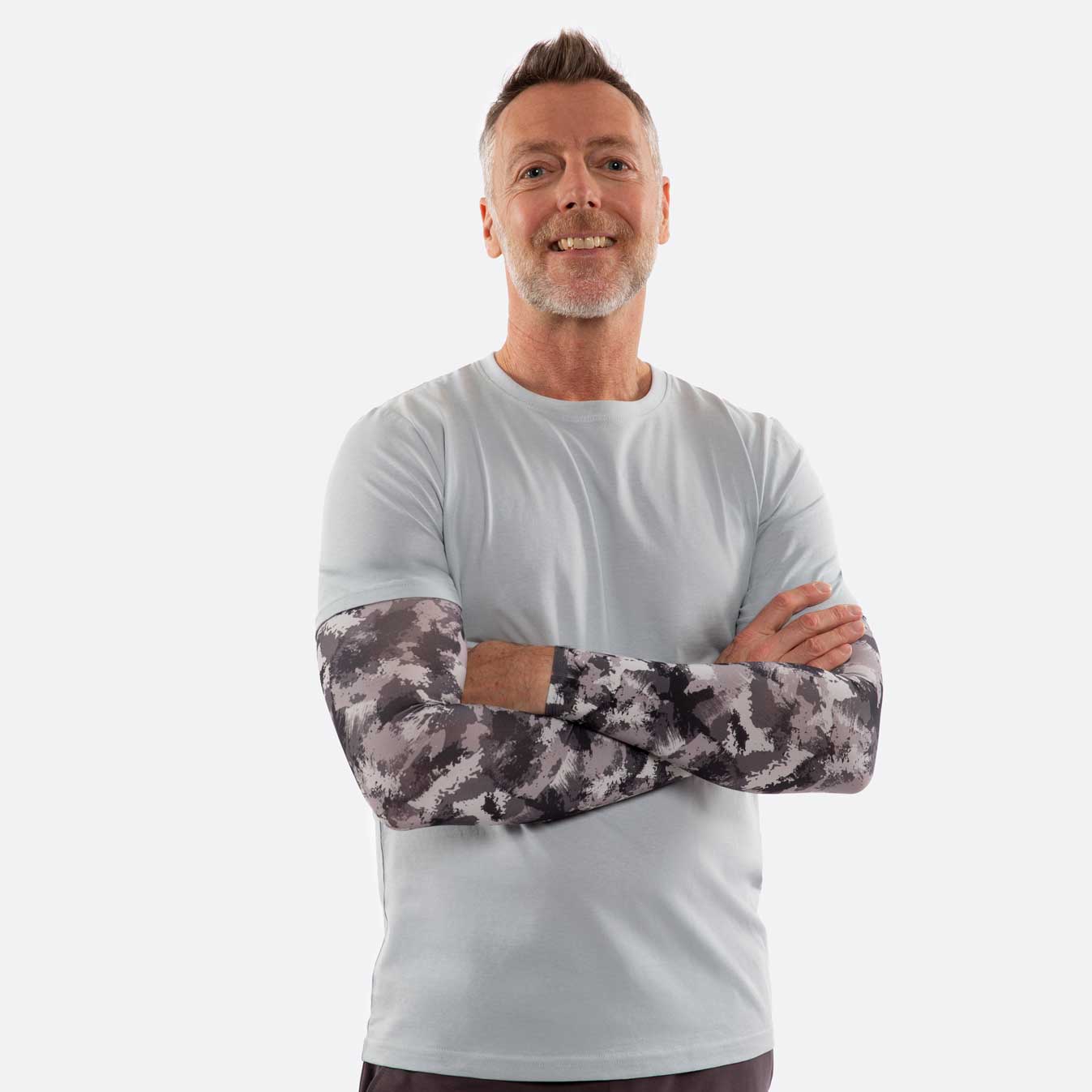 Grey Camo Arm Sleeves - Adult