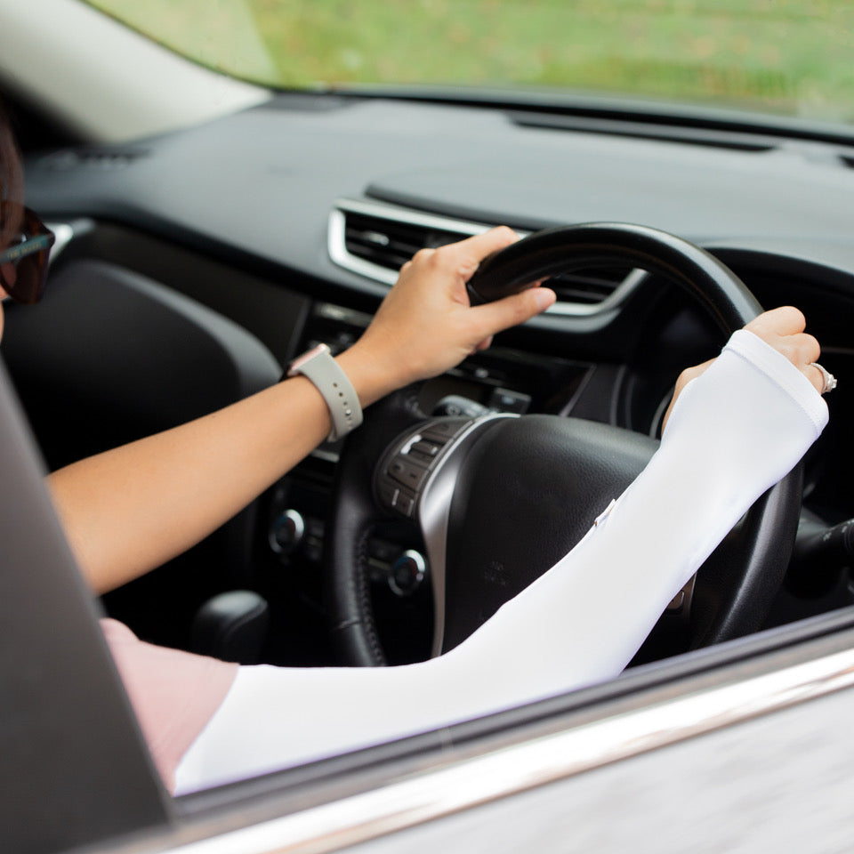 UPF 50+ Driving Sleeve - White Adult