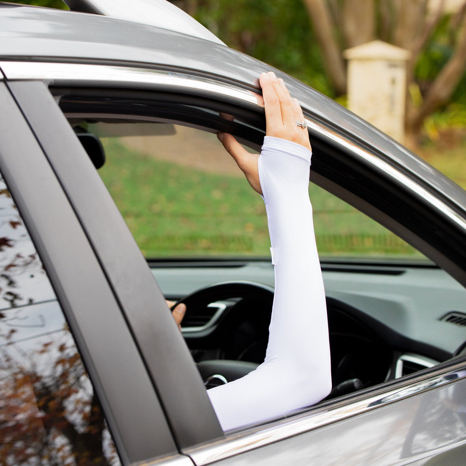 UPF 50+ Driving Sleeve - White Adult