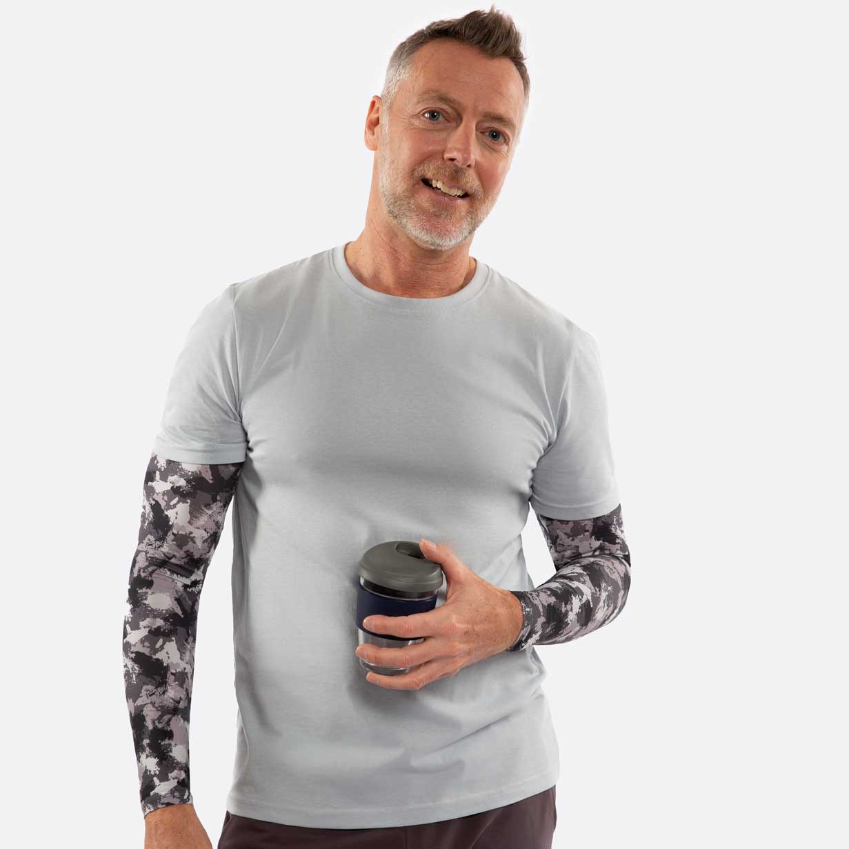 Grey Camo Arm Sleeves - Adult