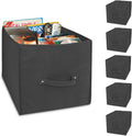 Cube Organizer - Set of 6 - Riveted Reinforced Handles - 10.5 x 11 Inch - Black